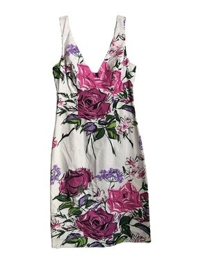 Nicole Miller Collection Floral Sheath Dress Size 2 Pink Rose Print